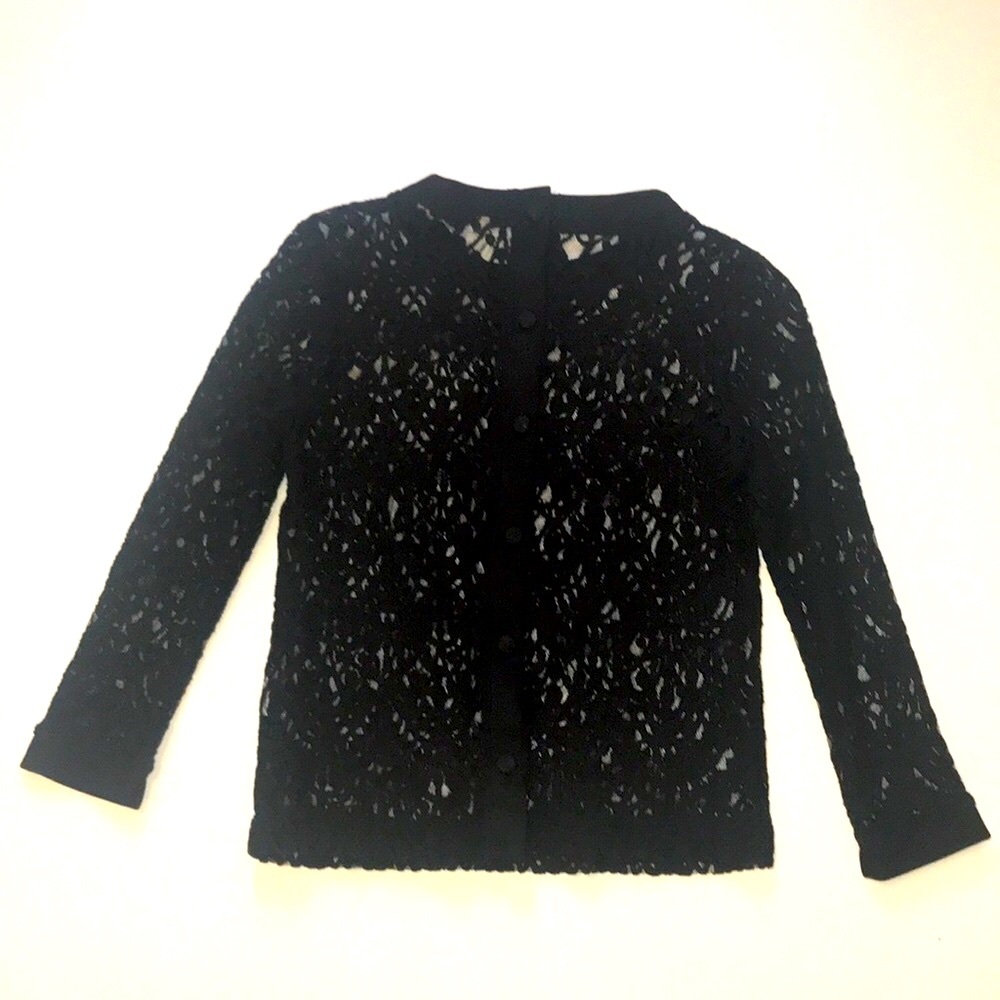 Long sleeve black lace shirt. Size XSP.